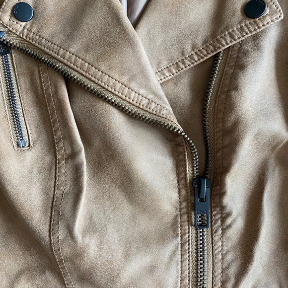 Brown Vegan Leather Moto Fall Jacket - Picture 13 of 14